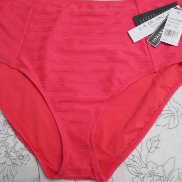 LA BLANCA Linea High Waist Bikini Bottom-Coral-18W-NWT - Picture 3 of 14
